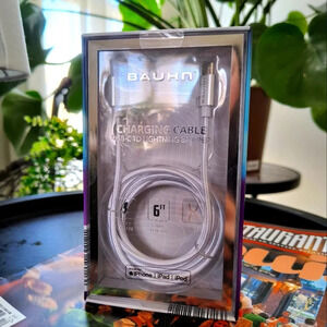 White 6 foot USBc charging cable for iPhone or iPad home office